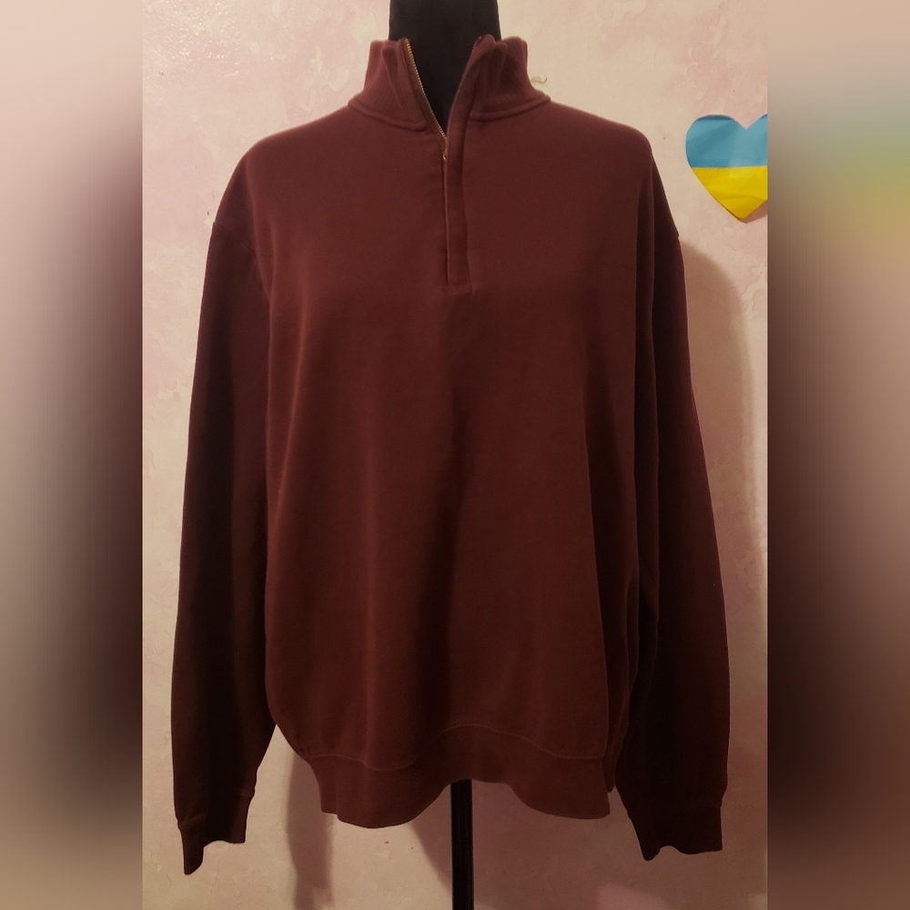 Cutter & Buck Men's Maroon Zip Up Sweater